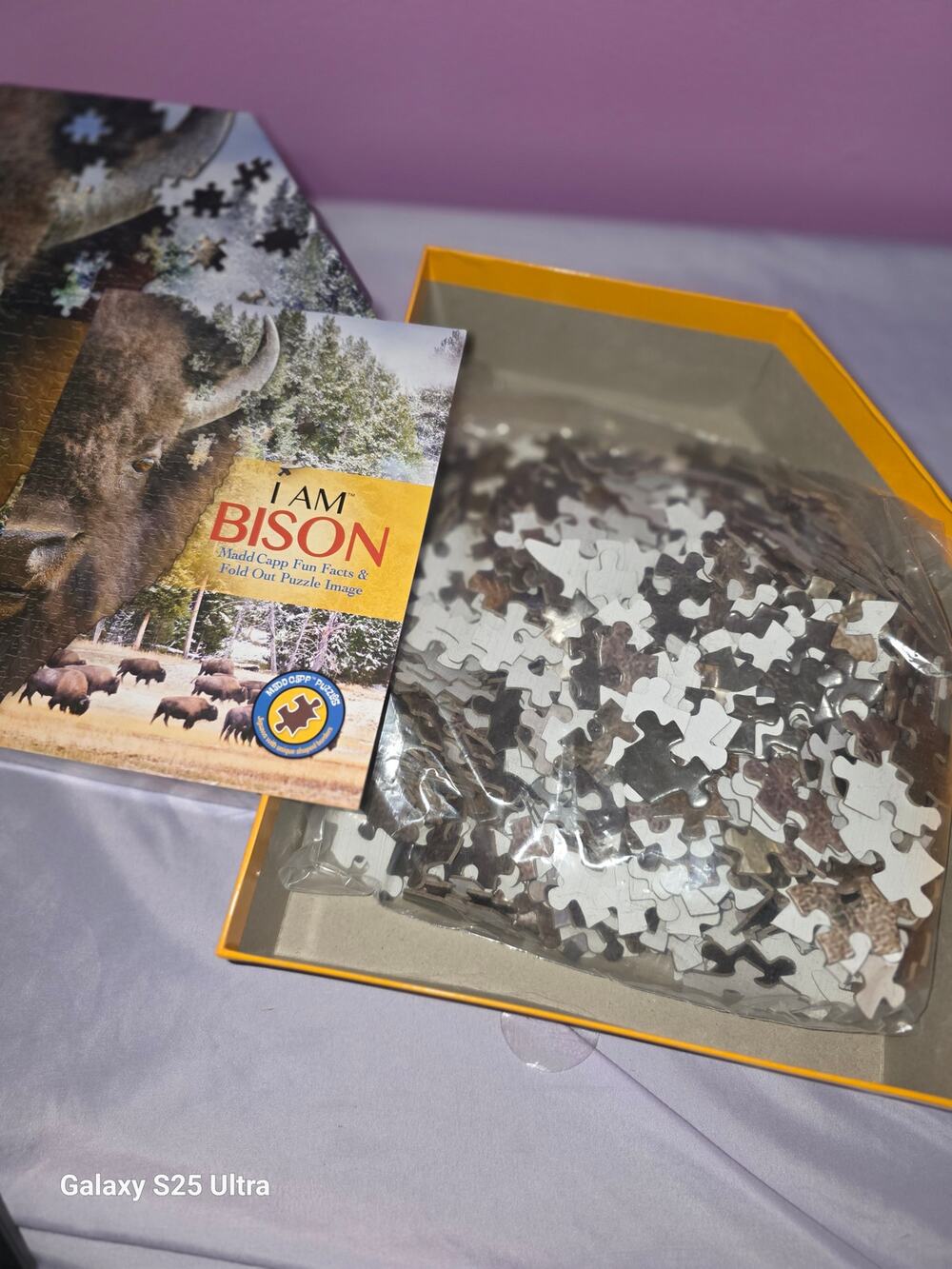Jigsaw Puddle, Madd Capp I AM Bison 550 piece animal shaped cardboard puzzle
